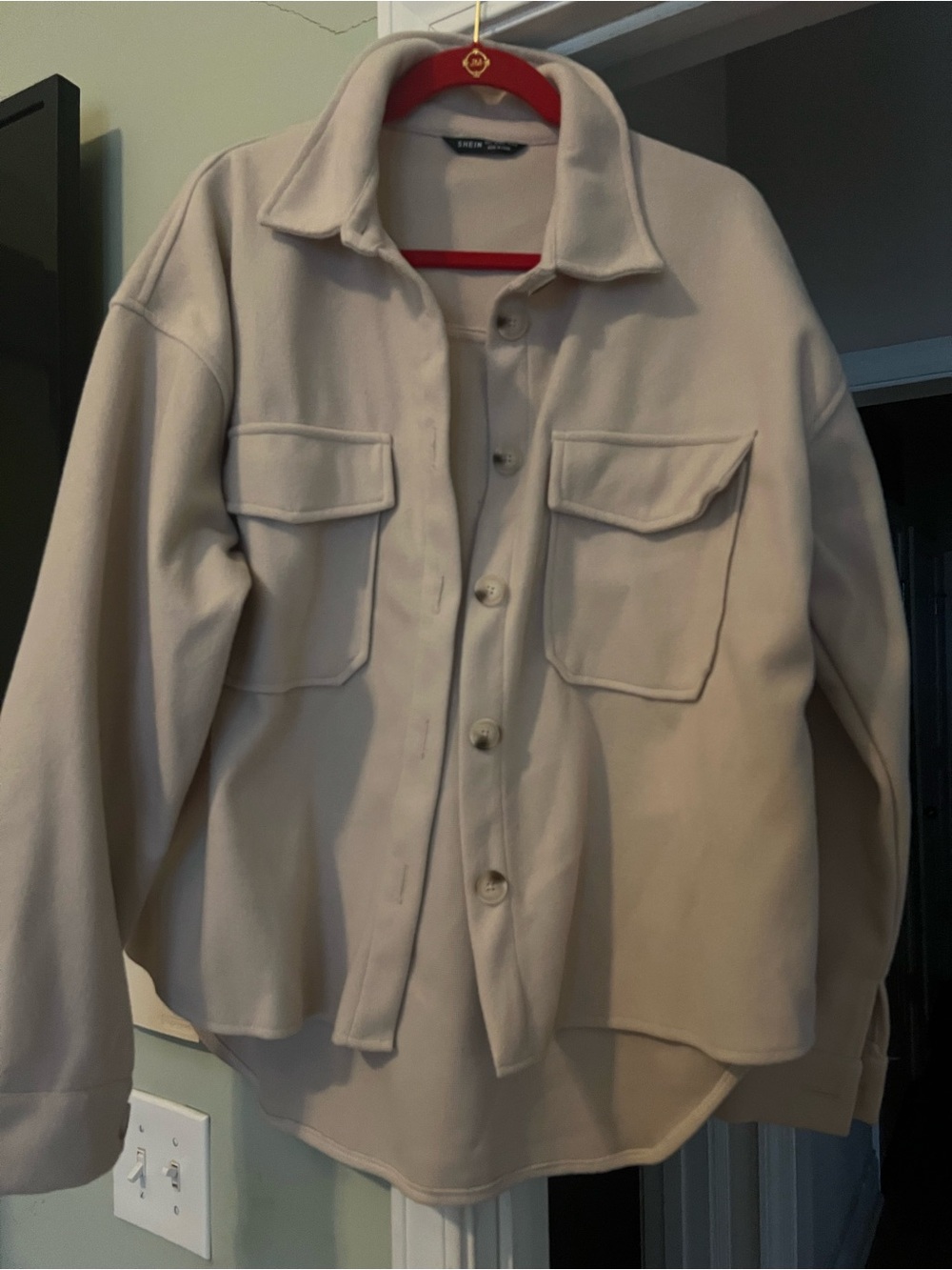 SHEIN Cream Shacket.